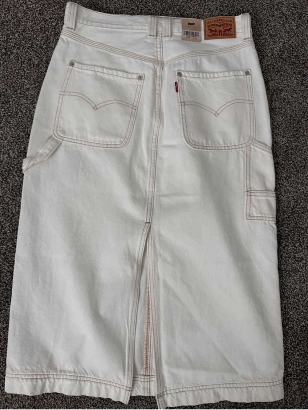 Levi's Off-White Denim Skirt Sz 29 - Picture 8 of 8